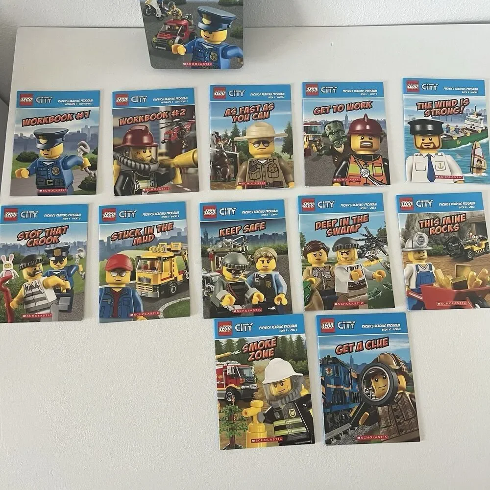Lego City Phonics Boxed Set 10 Books 2 Workbooks Learning to Read Scholastic - Picture 4 of 7